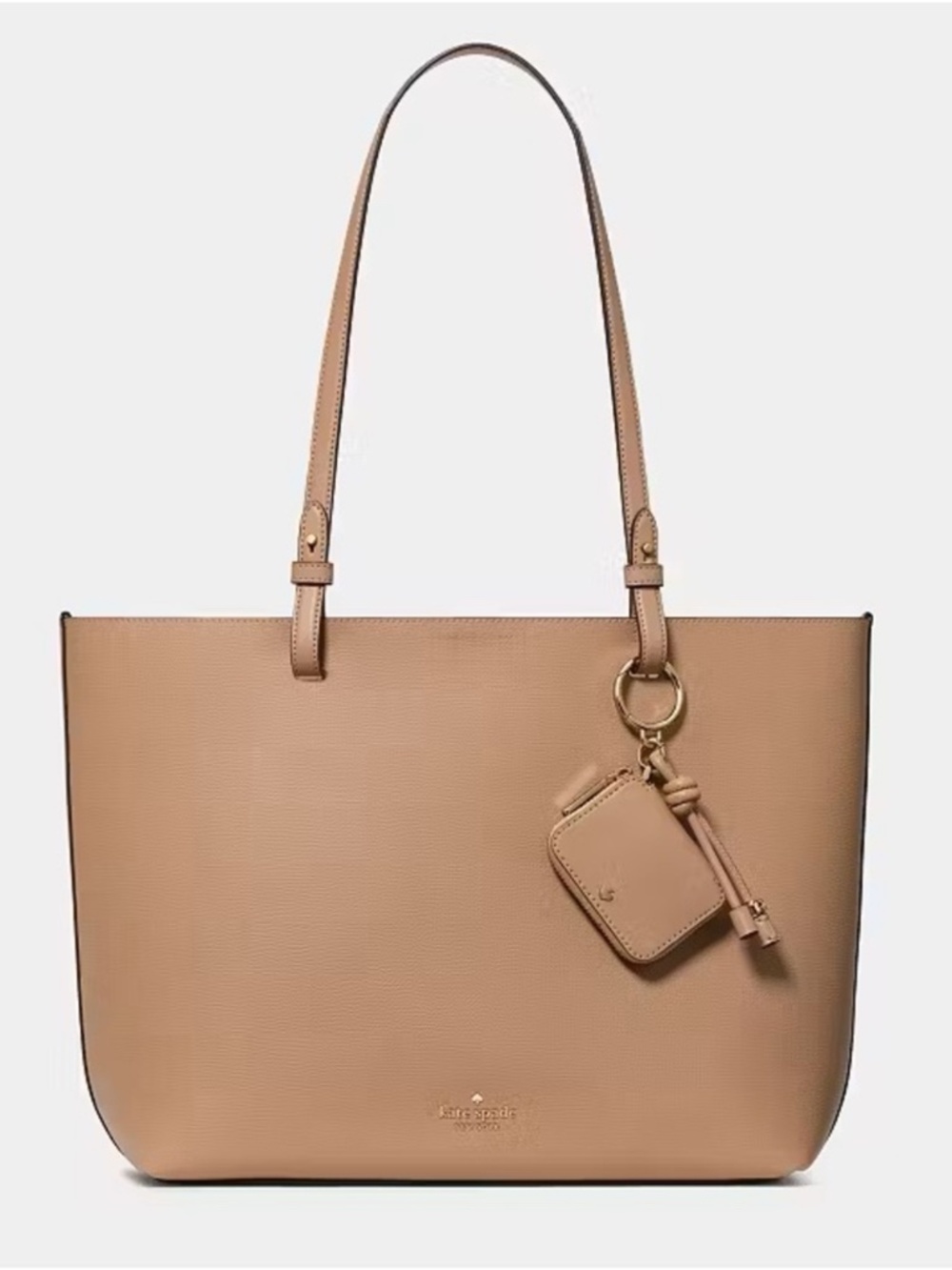 Kate Spade Tessa Tote Bag with Charm Light Fawn